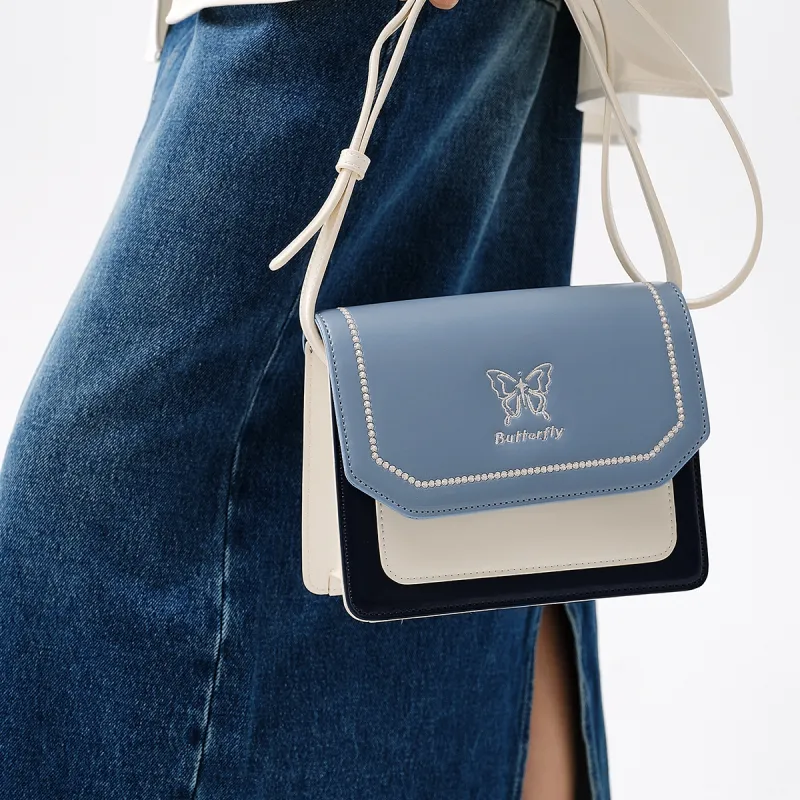 SEM/R PU Small Square Bag Shoulder Bag Crossbody Bag Small Size Women's Cream 10501 Caramel 51101 Grey Blue 80208-11