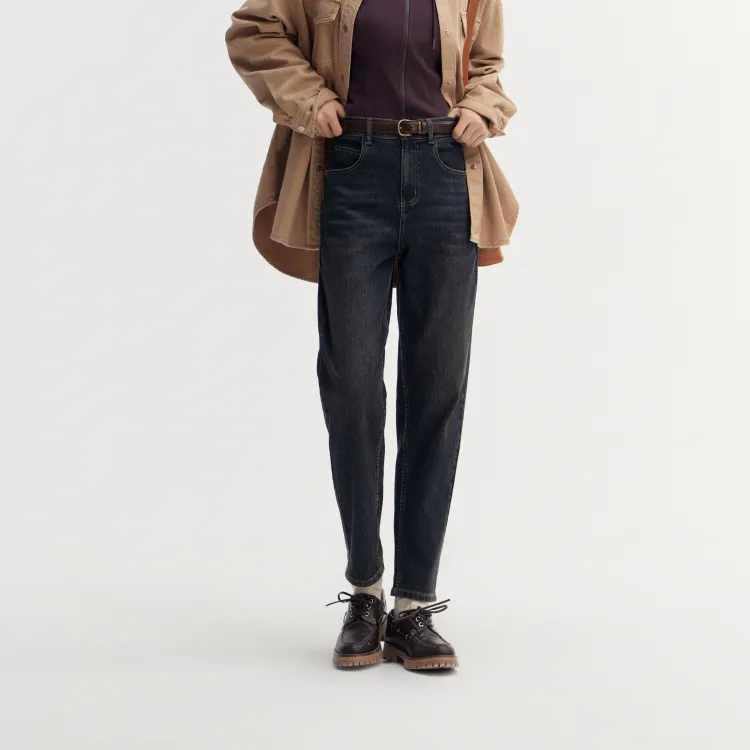 SEM/R Senyou Denim Tapered Pants With Leg Lengthening Fall Jeans Women's-2