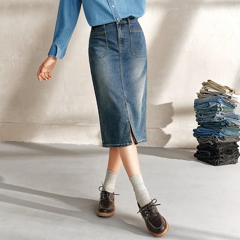 SEM/R Denim Long Skirts Women's-9
