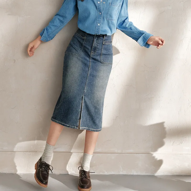 SEM/R Denim Long Skirts Women's-7