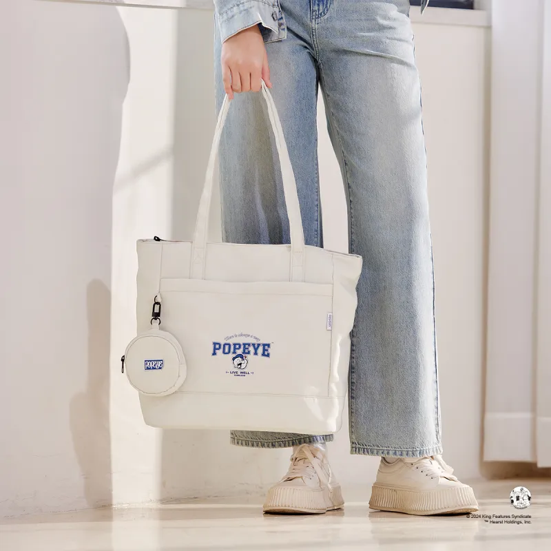 SEM/R POPEYE/Swee'Pea Collaboration Nylon Handbag Shoulder Bag Unisex Ecru 10302/Black 90001-2