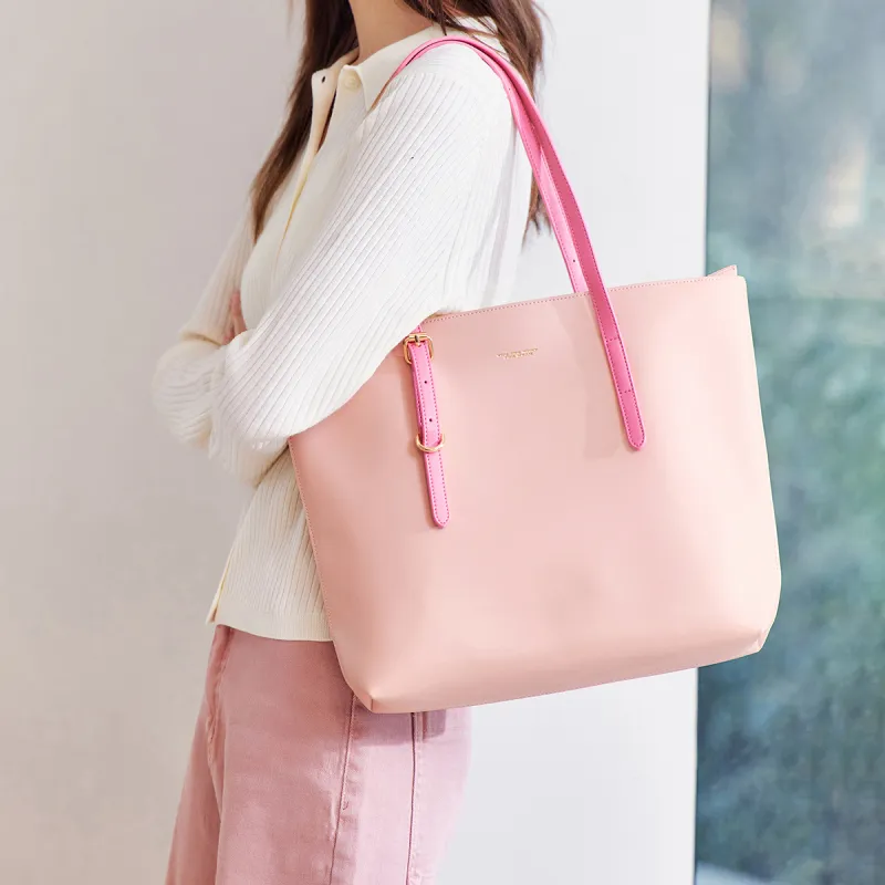 SEM/R Synthetic Leather Shoulder Bag Women's Pink Tone/Ecru/Custard/Khaki/Black-2