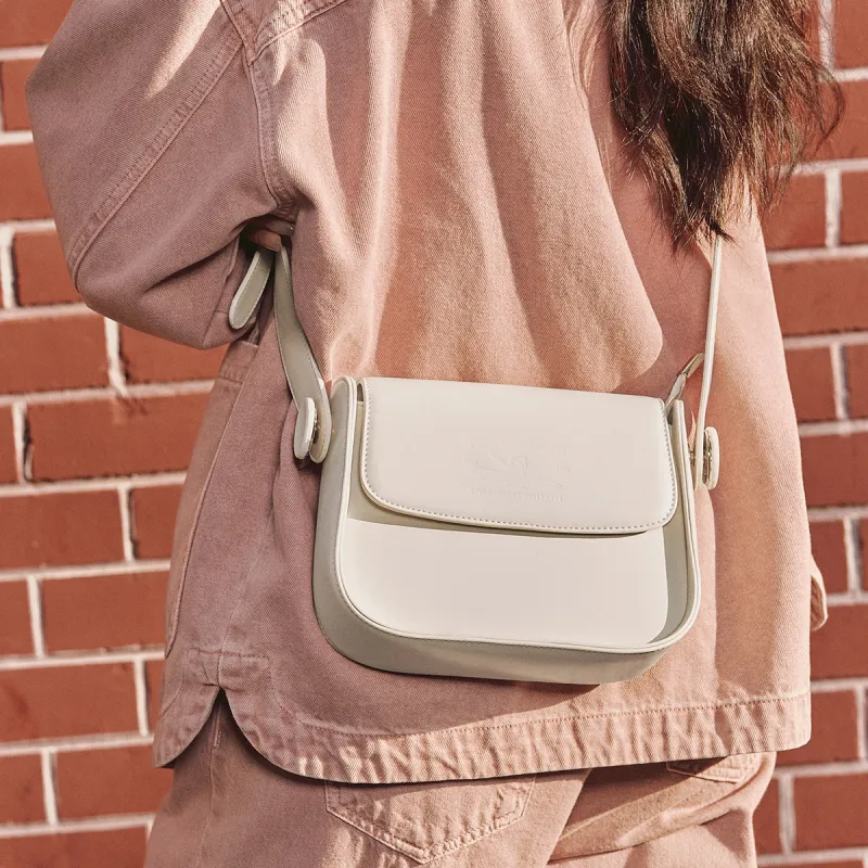 SEM/R PU Shoulder Bag Crossbody Bag Regular Women's Milk White / Caramel Brown / Black-3
