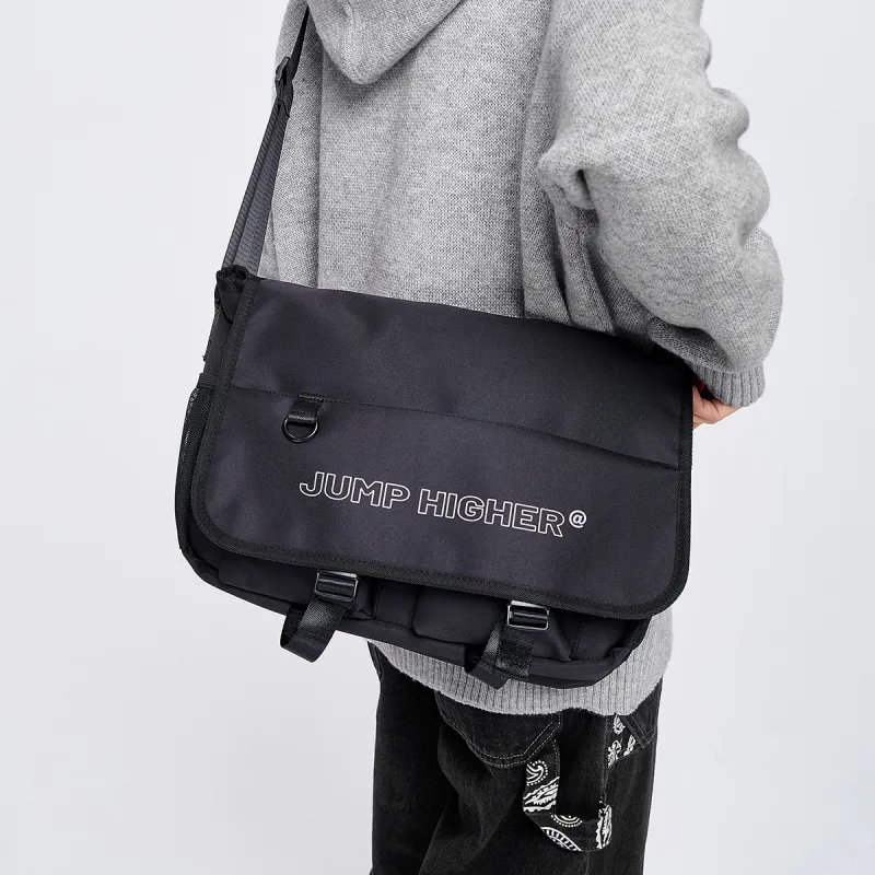 SEM/R Fabric Crossbody Bag, Messenger Bag, Shoulder Bag, Crossbody Bag Medium Size Unisex Raw White/Ecru/Black-8