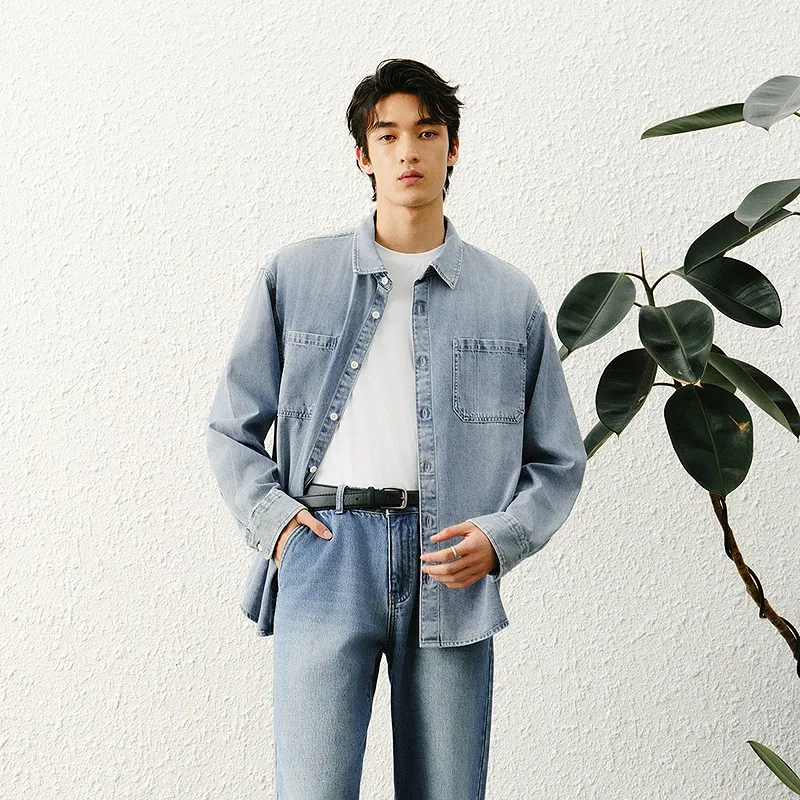 SEM/R Shirt Men's Denim Medium Blue-2