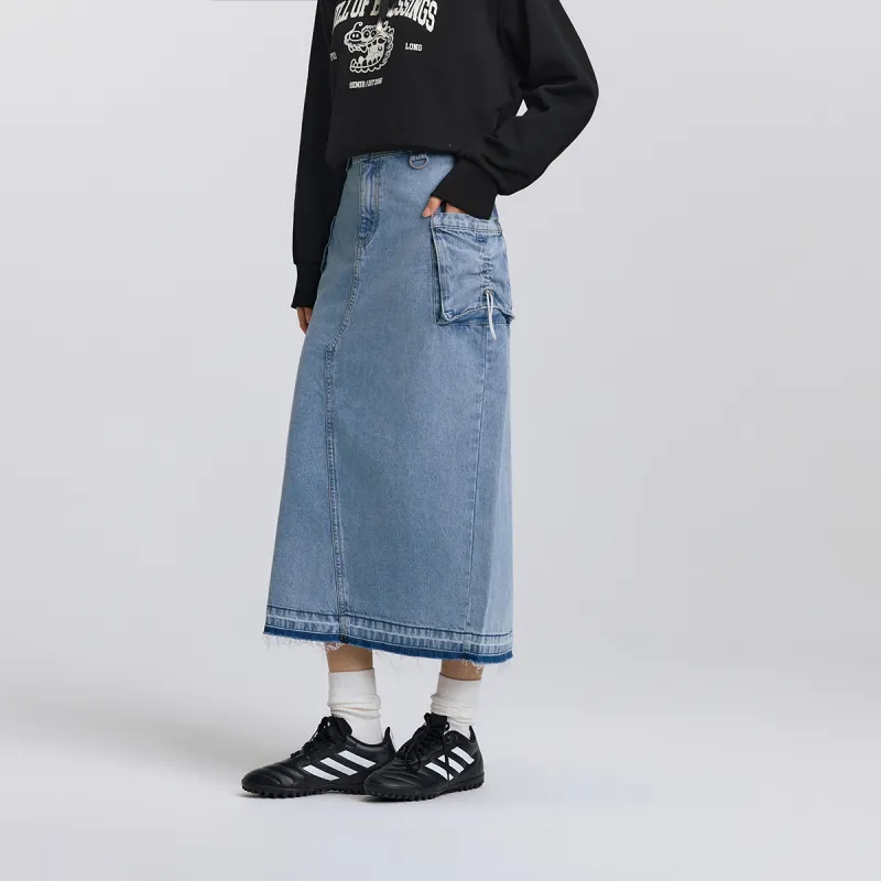 SEM/R Denim Long Skirt Women's Denim Medium Blue-2