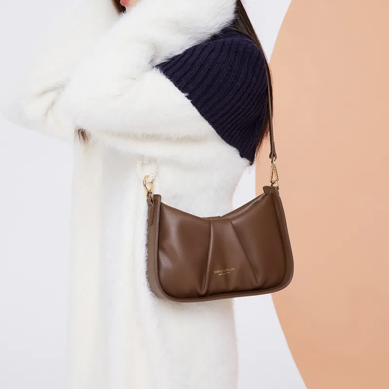 SEM/R PU Shoulder Bag Trumpets Women's Ecru/Custard/Coffee/Pink/Gray Blue-15