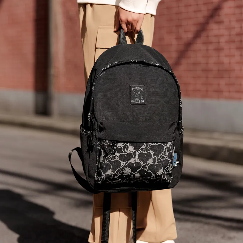 SEM/R Polyester Laptop Backpack Large Size Unisex Ecru/Black-2