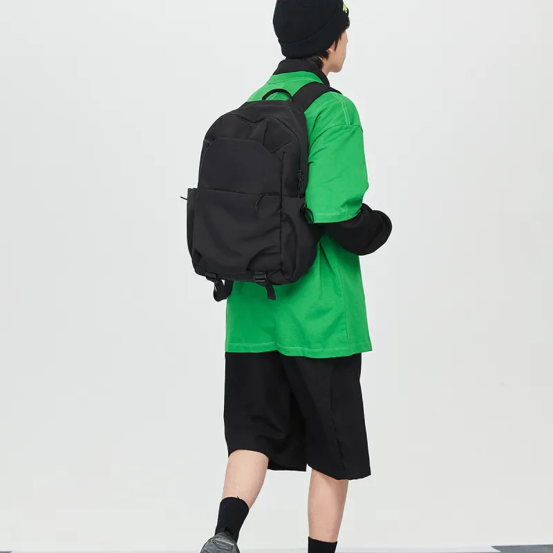 SEM/R Polyester Backpack Medium Size Unisex Ecru/Army Green/Black-14