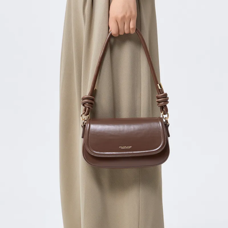 SEM/R PU Small Square Bag Handbag Crossbody Bag Small Size Women's Ecru/Caramel Brown/Black-9