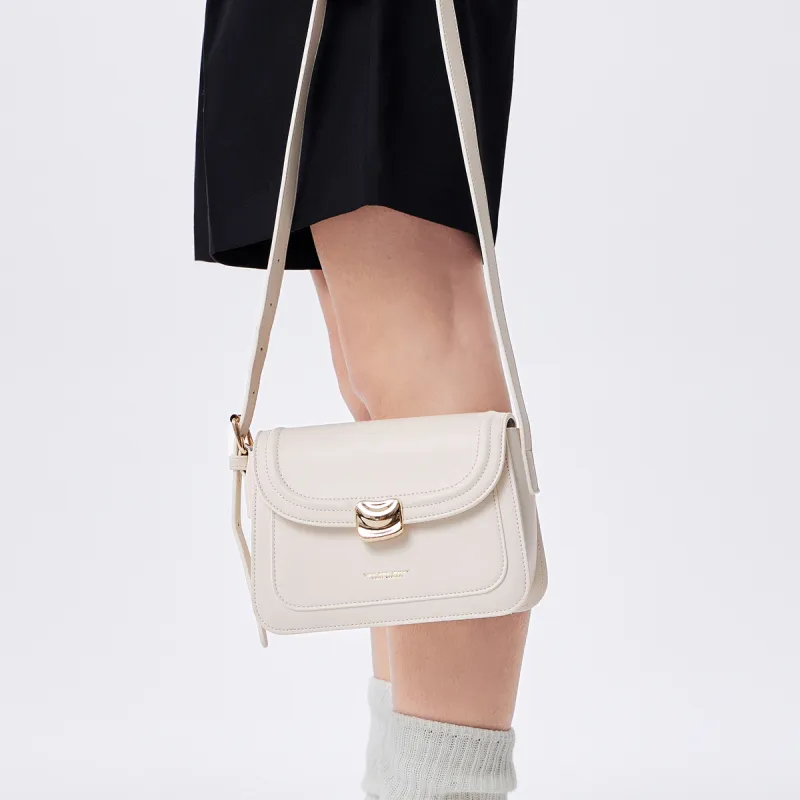 SEM/R PU Small Square Bag, Backpack, Crossbody Bag Women's Ecru/Custard/Caramel Brown/Black-12