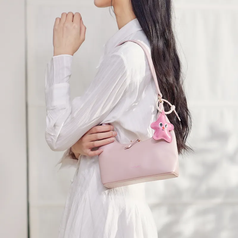 SEM/R Synthetic Leather Shoulder Bag Women's Dream Pink 60301 Smoke Gray Silver 20301 Ecru 10301-12
