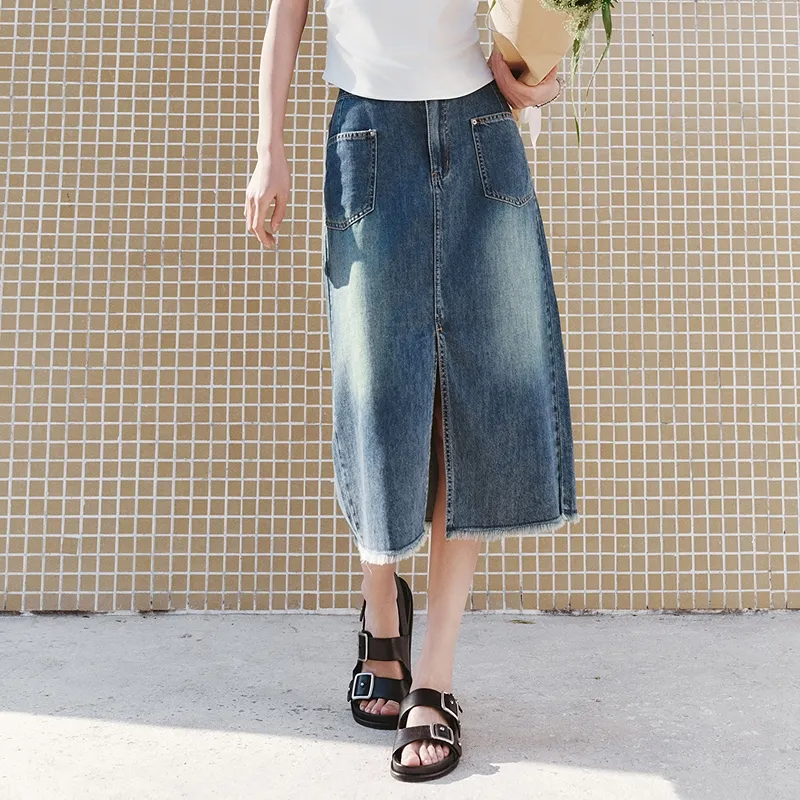 SEM/R Denim Long Skirts Women's-7