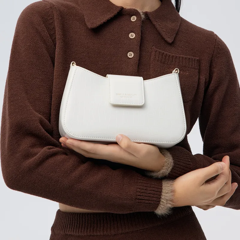 SEM/R PU Shoulder Bag Women's White-23