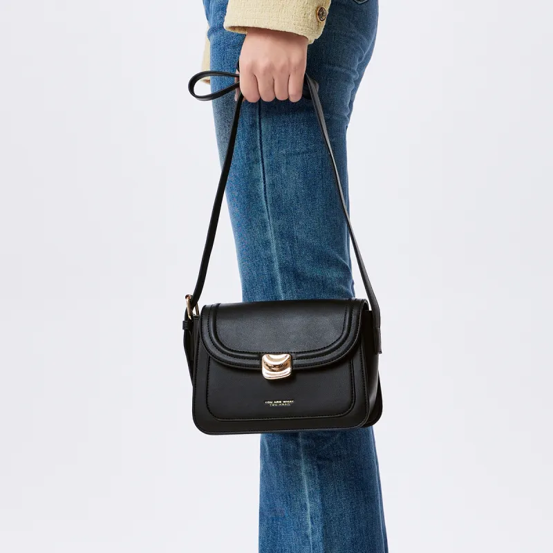 SEM/R PU Small Square Bag, Backpack, Crossbody Bag Women's Ecru/Custard/Caramel Brown/Black-17