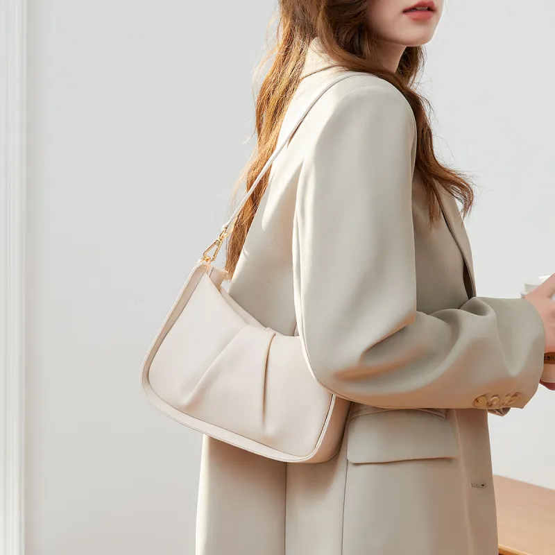 SEM/R PU Shoulder Bag Trumpets Women's Ecru/Custard/Coffee/Pink/Gray Blue-2