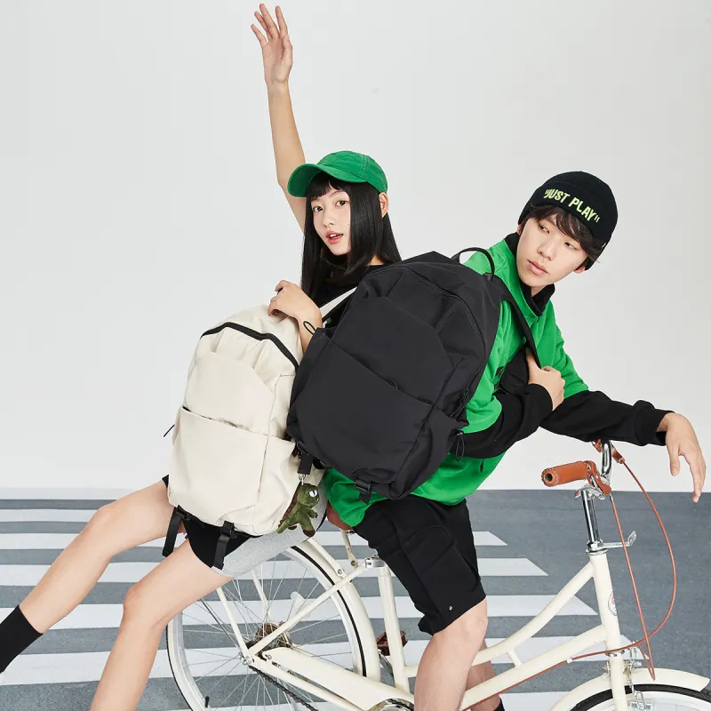 SEM/R Polyester Backpack Medium Size Unisex Ecru/Army Green/Black-4