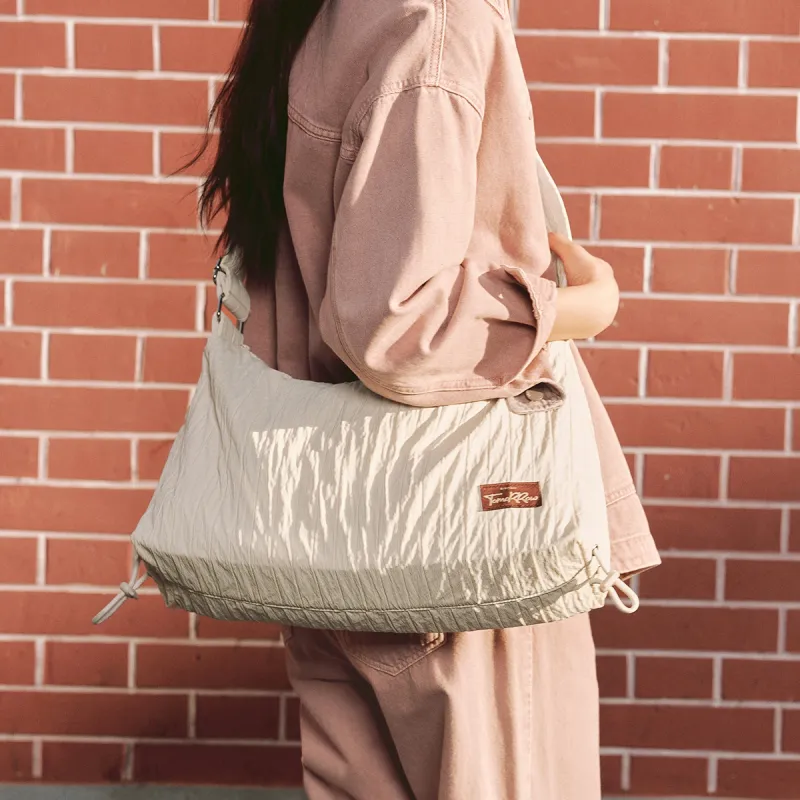 SEM/R Nylon Dumpling Bag Shoulder Bag Medium Size Women's Milk White 10501 Pink Purple 70002 Black 90001-2