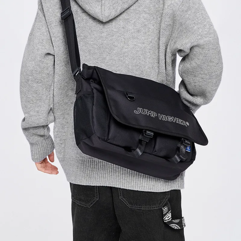 SEM/R Fabric Crossbody Bag, Messenger Bag, Shoulder Bag, Crossbody Bag Medium Size Unisex Raw White/Ecru/Black-7