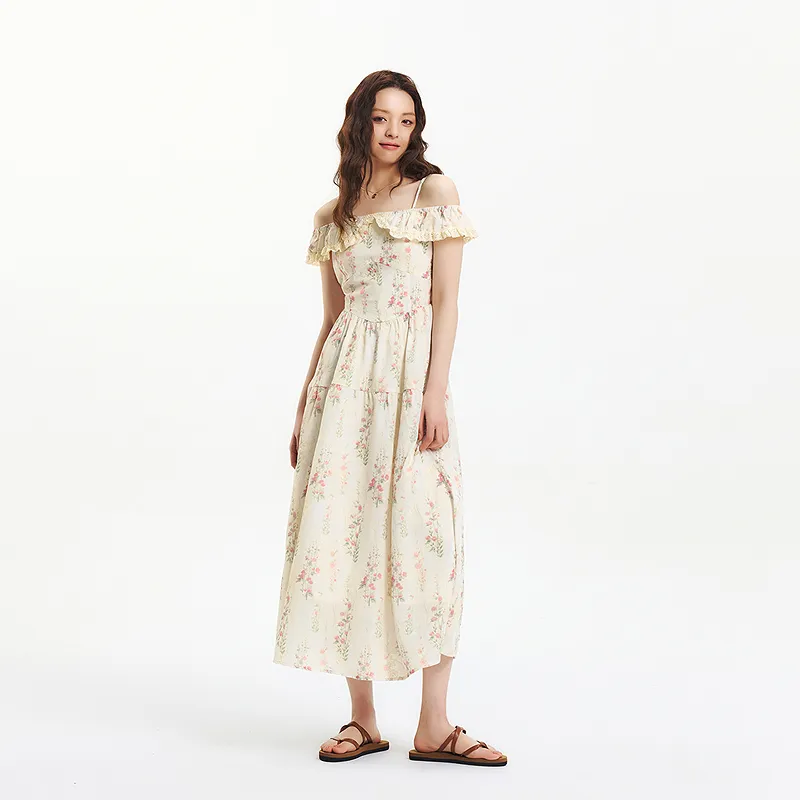 SEM/R Slip Dress Women's White Tone-2