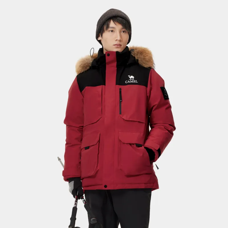 CAMEL Warm Fleece Series Down Jacket Unisex-7
