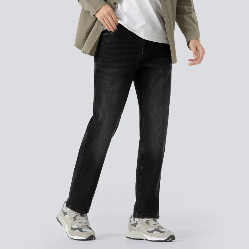 CAMEL Micro Stretch Oil Resistant Stain Resistant Waterproof Embroidery Logo Casual Pants Straight Fit Jeans Men's-4