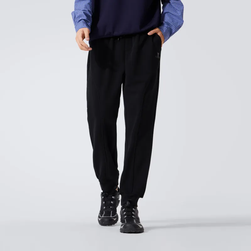 CAMEL Solid Cotton Feeling Fleece Lined Warm Loose Fit Stretch Elastic Cuff Long 'Bone Breaking' Sweatpants Men's-2
