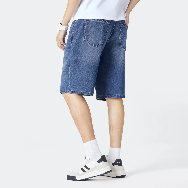CAMEL Denim Shorts Men Dark Blue-5