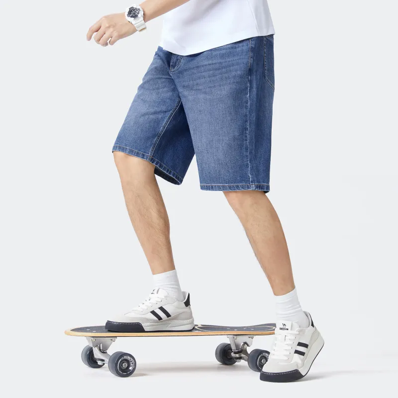 CAMEL Denim Shorts Men Dark Blue-4