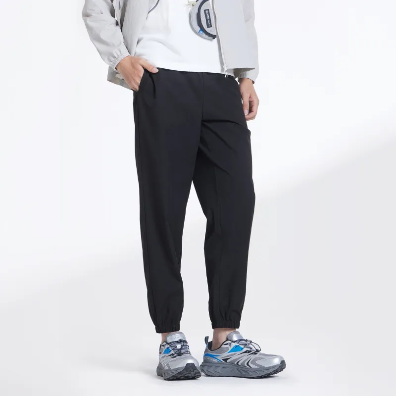 CAMEL Moisture Absorption Quick Dry Lightweight Stretch Breathable Elastic Cuff Casual Pants Men's Phantom Black-3