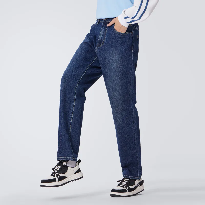 CAMEL Washed Retro Comfortable Stretch Casual Long Straight Leg Soft Draped Jeans Men's-7