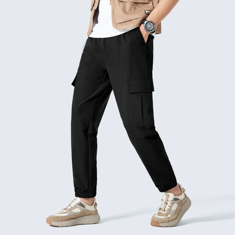 CAMEL Cargo Pants Men Black-4
