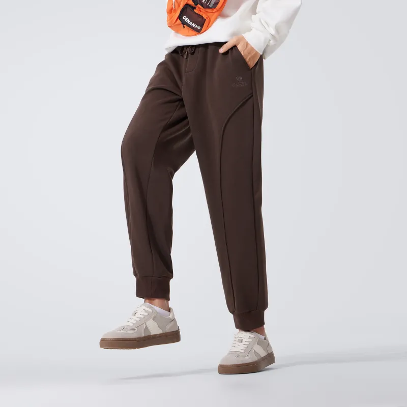 CAMEL Solid Cotton Feeling Fleece Lined Warm Loose Fit Stretch Elastic Cuff Long 'Bone Breaking' Sweatpants Men's-13
