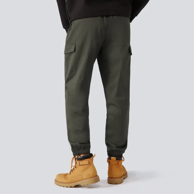 CAMEL Loose Fit Elastic Cuff 100% Cotton Yamamoto Basic Versatile Casual Outdoor Cargo Pants Men's-14