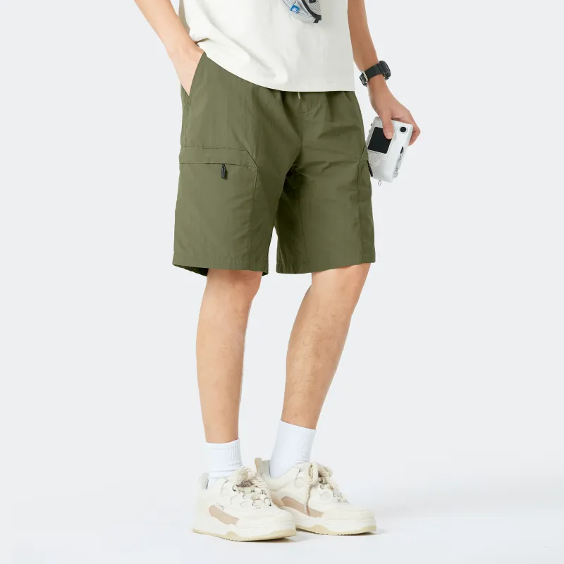 CAMEL Straight Fit Water Repellent Abrasion Resistant 5/8 Thin Loose Fit Cargo Shorts Unisex-18