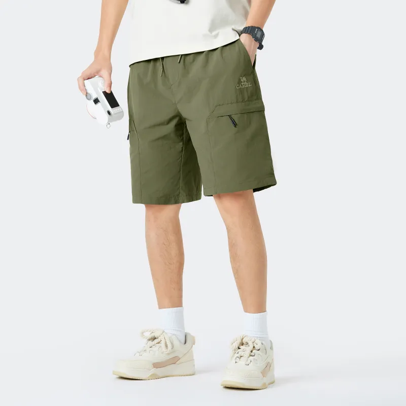 CAMEL Straight Fit Water Repellent Abrasion Resistant 5/8 Thin Loose Fit Cargo Shorts Unisex-16