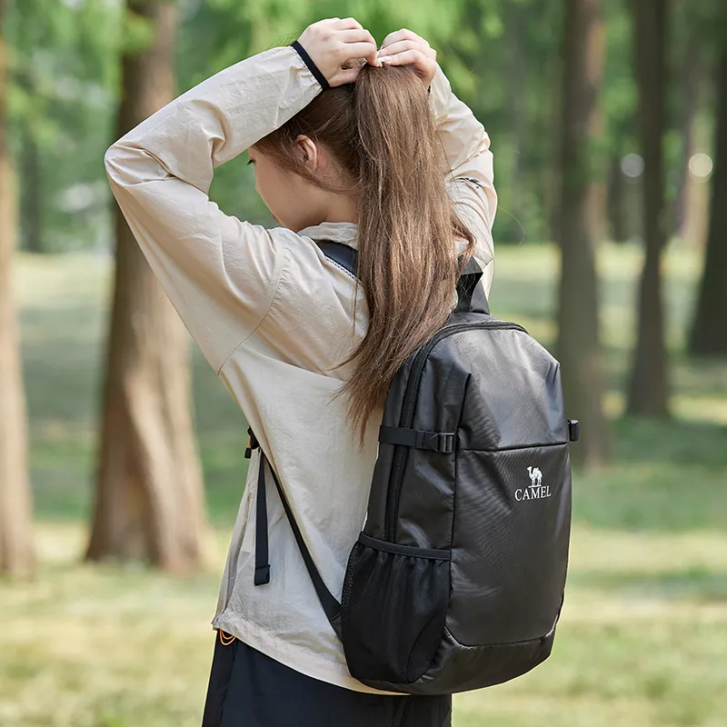 CAMEL Fabric Backpack Regular Unisex Black/Light Beige/Premium Gray-9