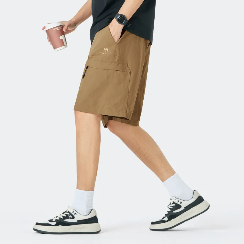 CAMEL Straight Fit Water Repellent Abrasion Resistant 5/8 Thin Loose Fit Cargo Shorts Unisex-10