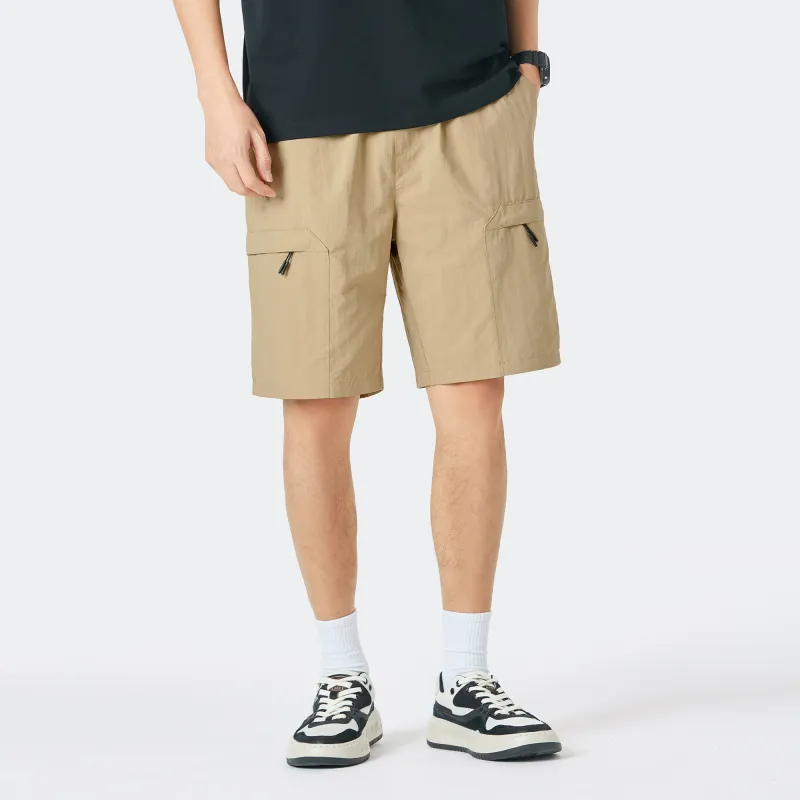 CAMEL Straight Fit Water Repellent Abrasion Resistant 5/8 Thin Loose Fit Cargo Shorts Unisex-26