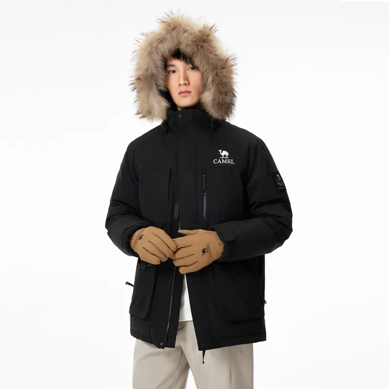 CAMEL Warm Fleece Series Down Jacket Unisex-23