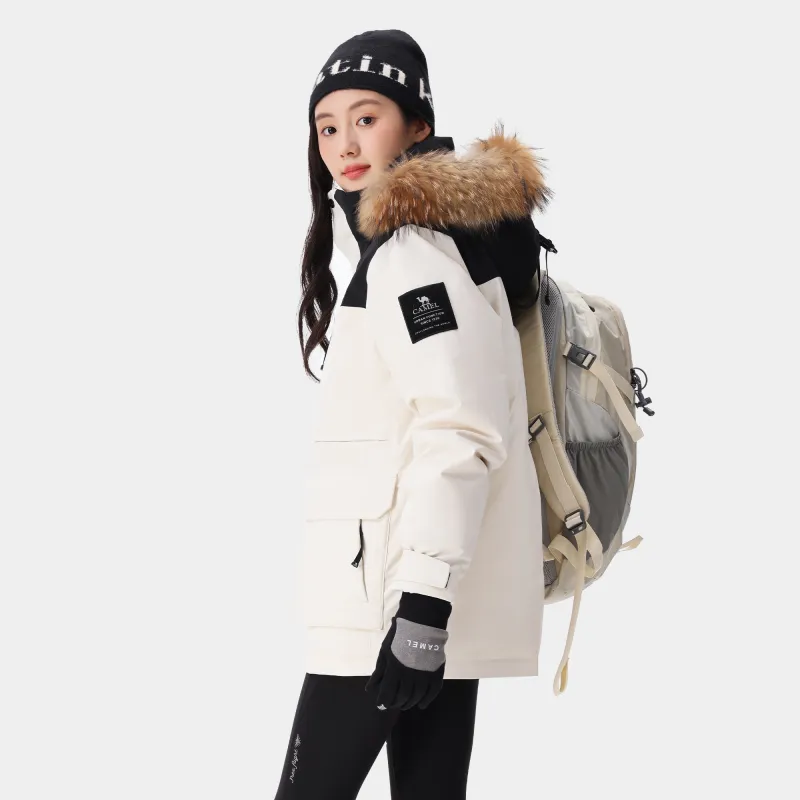 CAMEL Warm Fleece Series Down Jacket Unisex-2