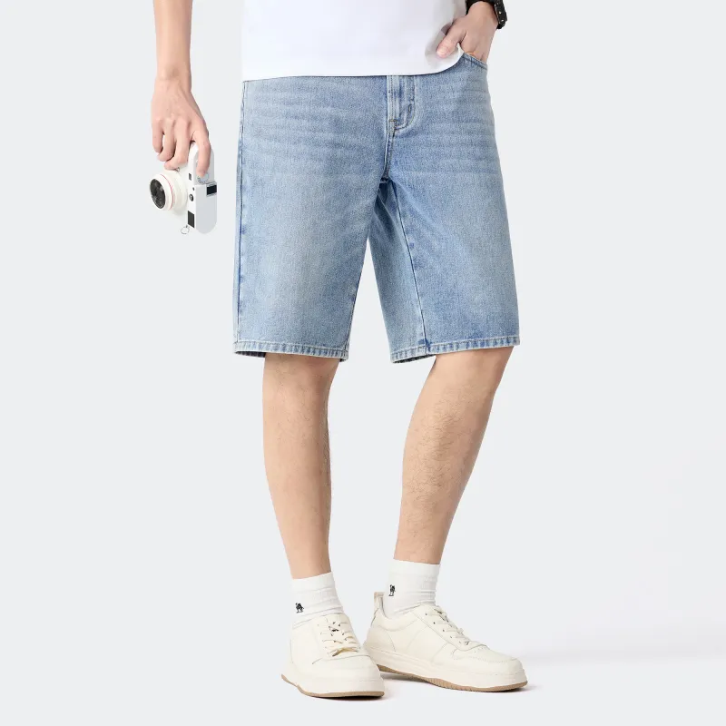 CAMEL Urban Function Series Denim Shorts Men Light Blue-5