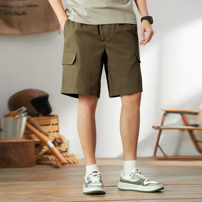 CAMEL Cargo Shorts Men-15