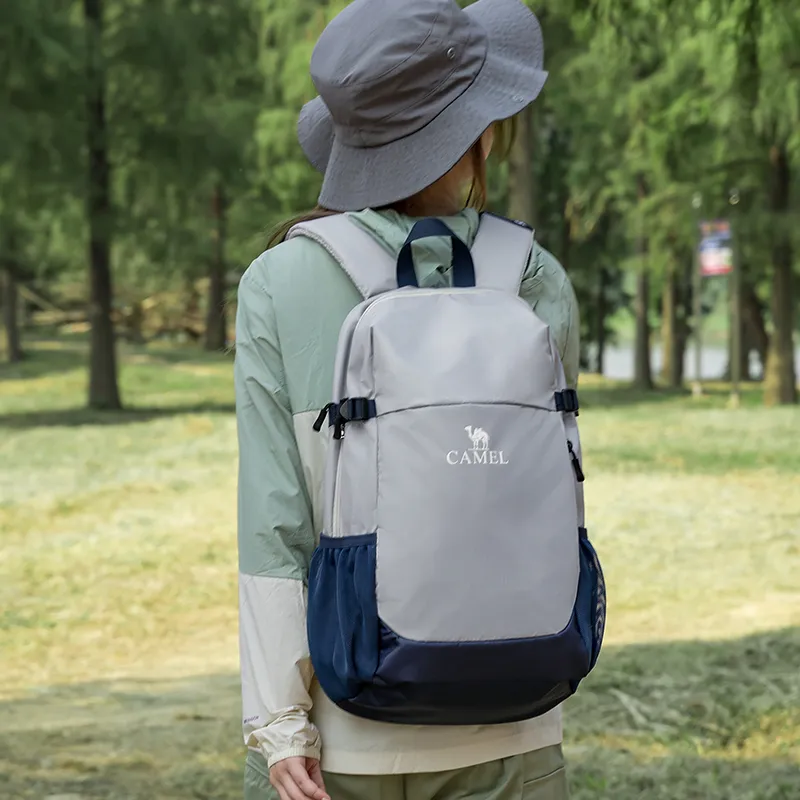CAMEL Fabric Backpack Regular Unisex Black/Light Beige/Premium Gray-5