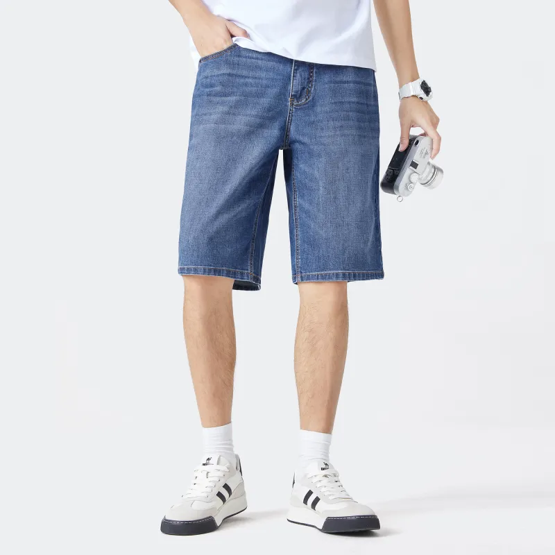CAMEL Denim Shorts Men Dark Blue-6