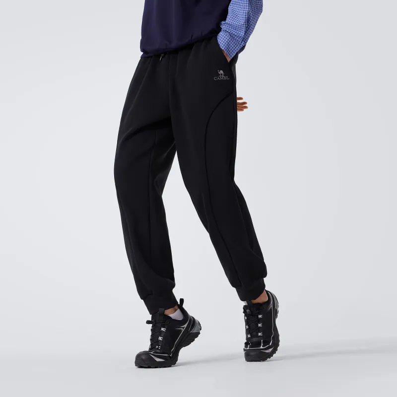 CAMEL Solid Cotton Feeling Fleece Lined Warm Loose Fit Stretch Elastic Cuff Long 'Bone Breaking' Sweatpants Men's-4