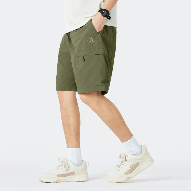 CAMEL Straight Fit Water Repellent Abrasion Resistant 5/8 Thin Loose Fit Cargo Shorts Unisex-19