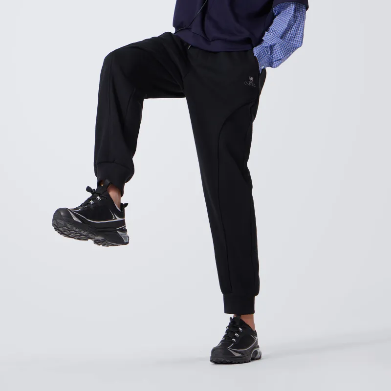 CAMEL Solid Cotton Feeling Fleece Lined Warm Loose Fit Stretch Elastic Cuff Long 'Bone Breaking' Sweatpants Men's-5