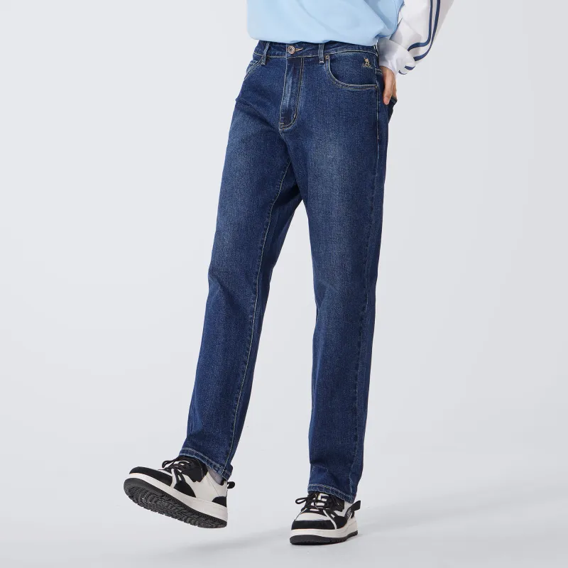 CAMEL Washed Retro Comfortable Stretch Casual Long Straight Leg Soft Draped Jeans Men's-8