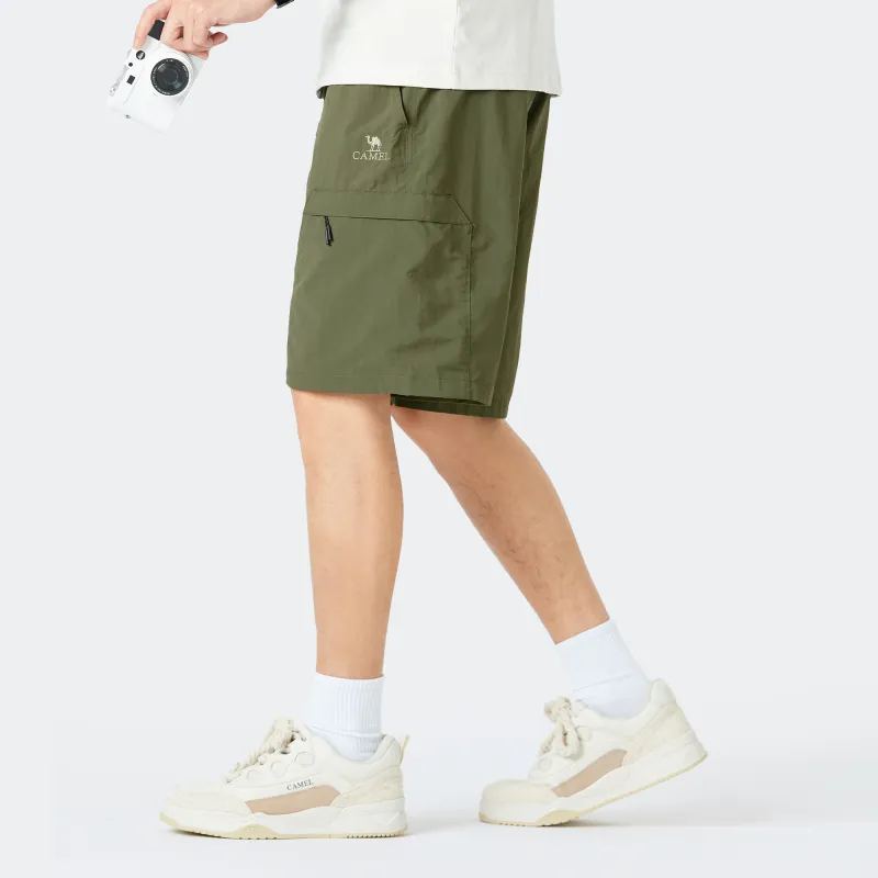 CAMEL Straight Fit Water Repellent Abrasion Resistant 5/8 Thin Loose Fit Cargo Shorts Unisex-17